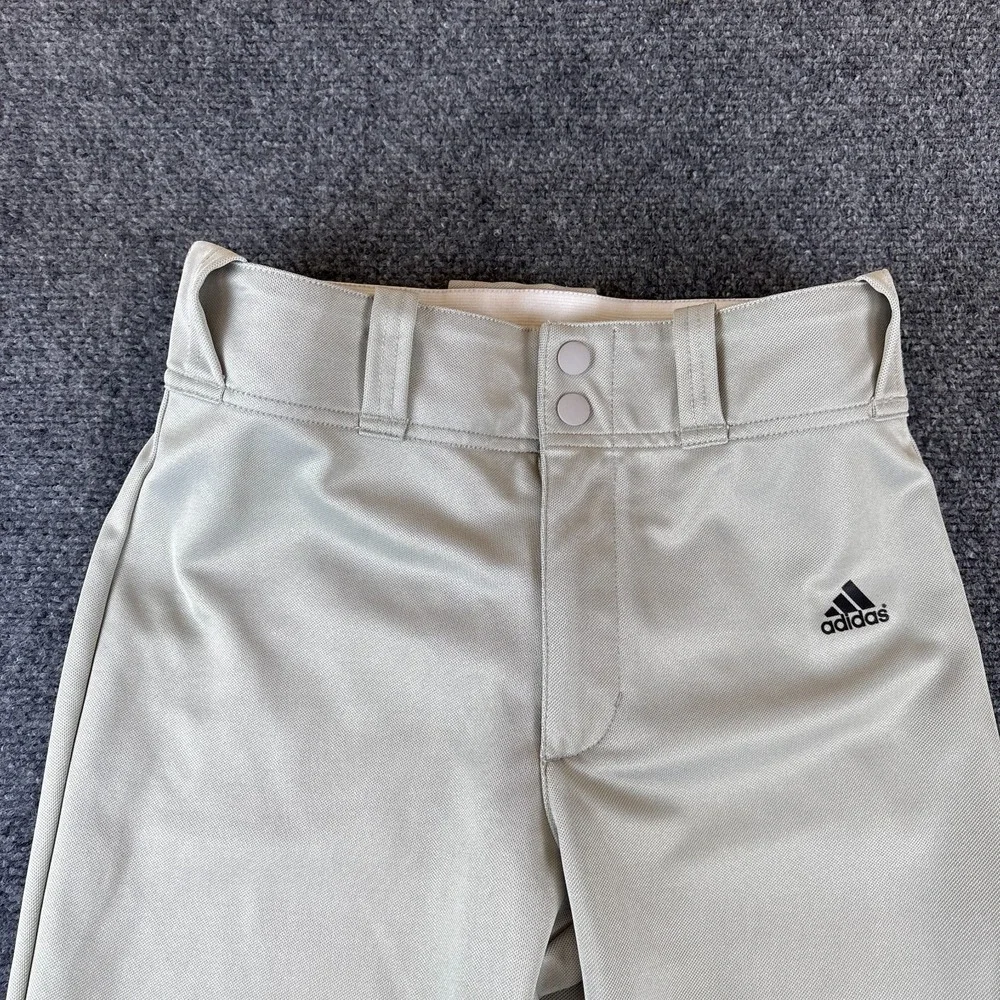 Adidas Climalite Softball Baseball Pants Youth 26x24.5 Gray Logo‎ Straight Leg